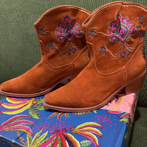 Farm Rio Caramel Boho Western Boot Rust  NEW - Picture 4 of 11